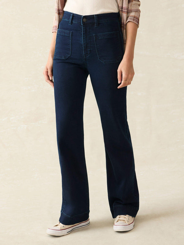 faherty Stretch Terry Patch Pocket Pant - Clermont Wash Women's Bottoms