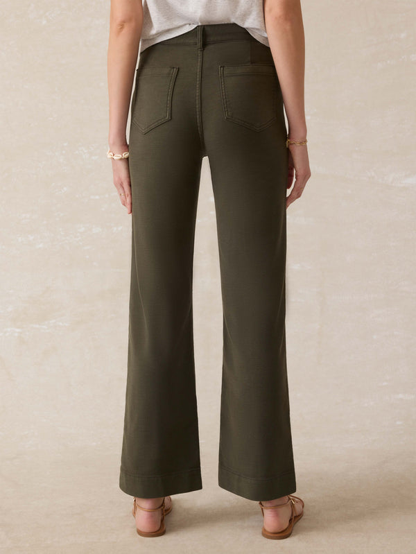 Faherty Stretch Terry Patch Pocket Pant - Forest Olive Women's Bottoms