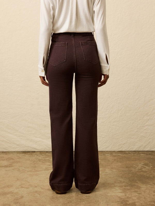 Faherty Stretch Terry Patch Pocket Pant - Northern Brown Women's Bottoms