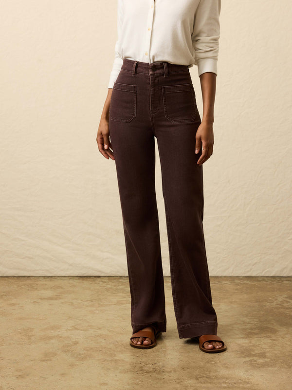 Faherty Stretch Terry Patch Pocket Pant - Northern Brown Women's Bottoms