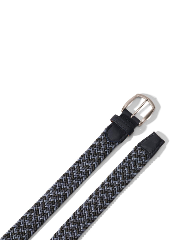 Faherty Stretch Woven Belt - Cerulean Mix Men's Belts