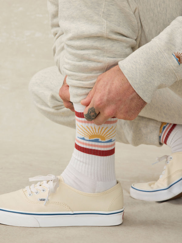 Faherty Sun And Waves Sock - Red Horizon Accessories Socks