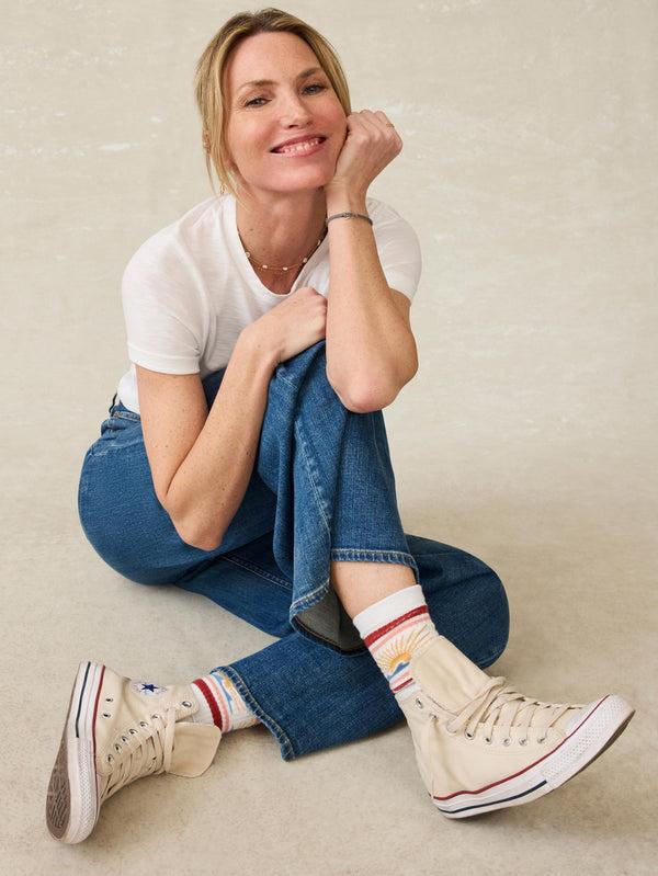 Faherty Sun And Waves Sock - Red Horizon Accessories Socks