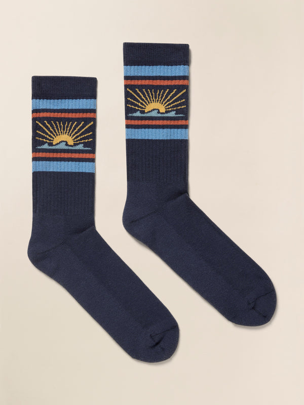 faherty Sun And Waves™ Sock - Navy Accessories Socks