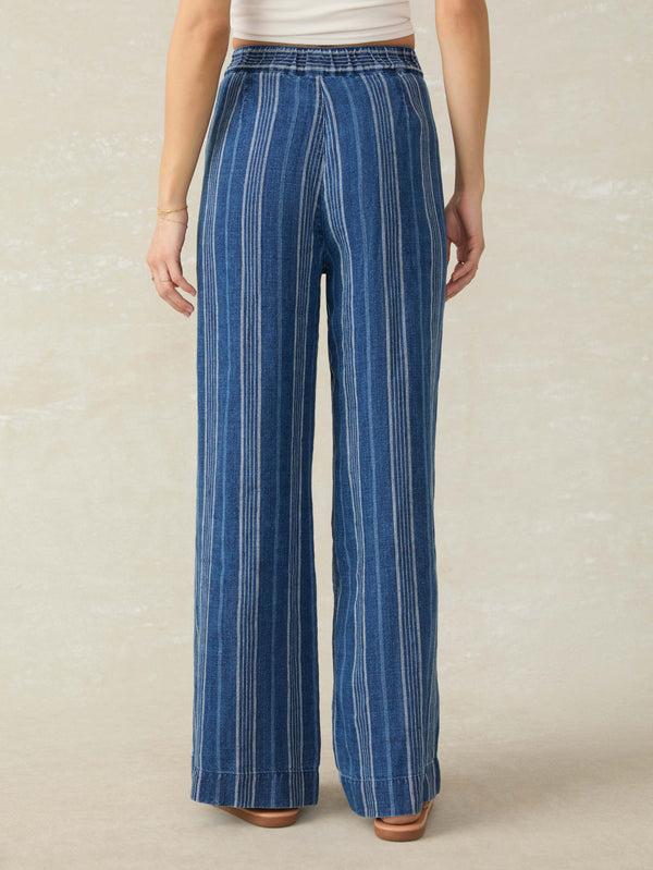 Faherty Sun Strider Linen Pant - Dockside Stripe Women's Bottoms
