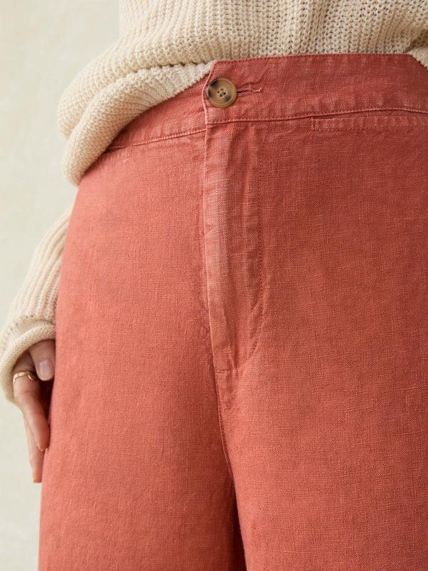Faherty Sun Strider Linen Pant - Red Rock Women's Bottoms