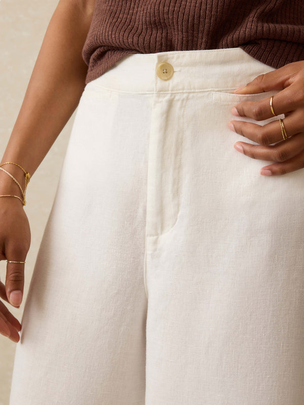 Faherty Sun Strider Linen Pant - White Women's Bottoms