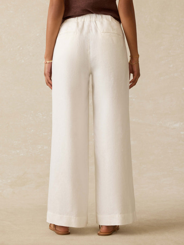 Faherty Sun Strider Linen Pant - White Women's Bottoms
