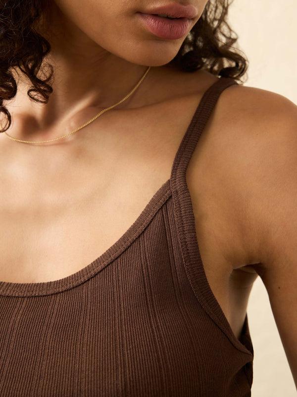 Faherty Sunday Rib Tank - Chicory Coffee Women's Knits