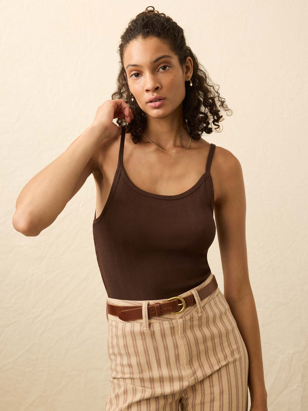 faherty Sunday Rib Tank - Chicory Coffee Women's Knits