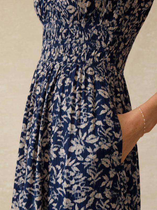 Faherty Sunseeker Dress - Juniper Ikat Floral Women's Dresses