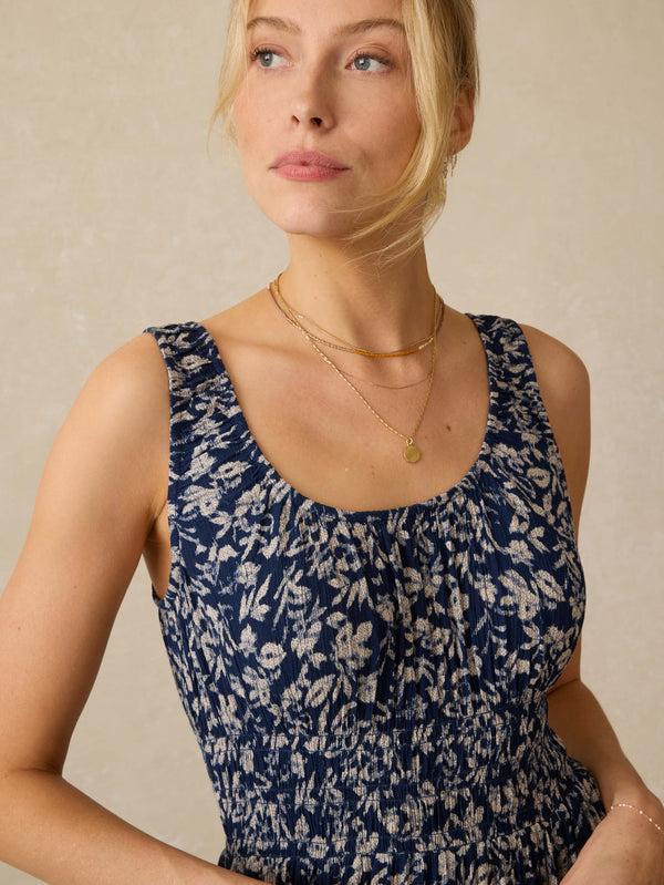 Faherty Sunseeker Dress - Juniper Ikat Floral Women's Dresses