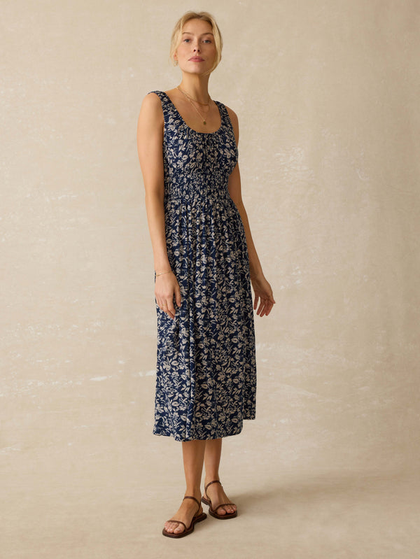 faherty Sunseeker Dress - Juniper Ikat Floral Women's Dresses
