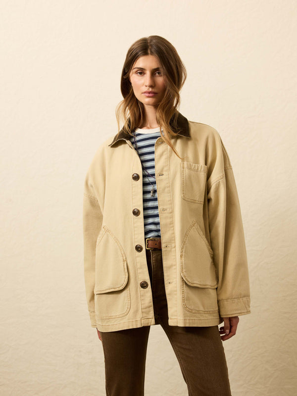faherty Sunwashed Canvas Barn Jacket - Sandy Khaki Women's Outerwear