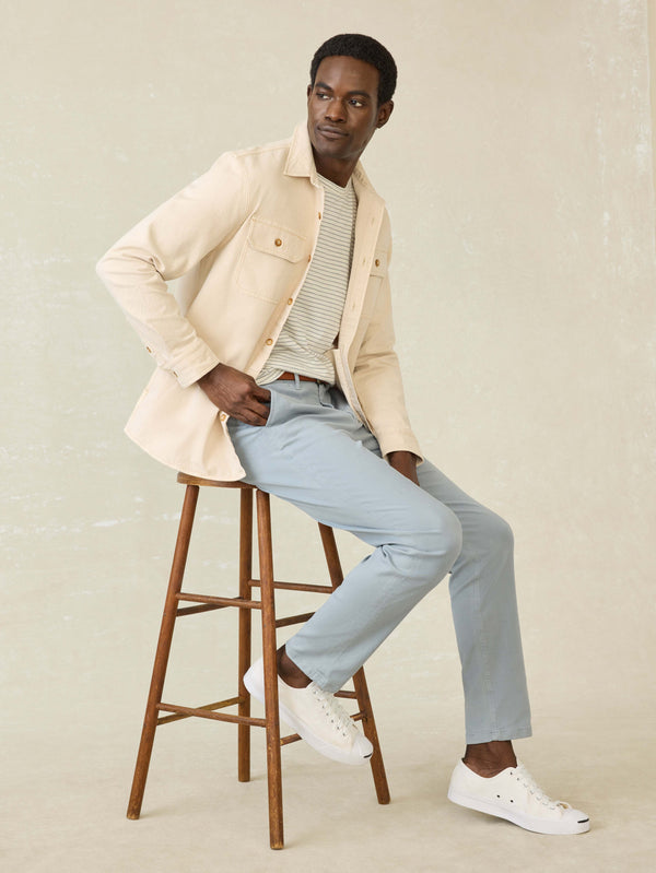 Faherty Sunwashed Canvas CPO - Sea Salt Men's Outerwear