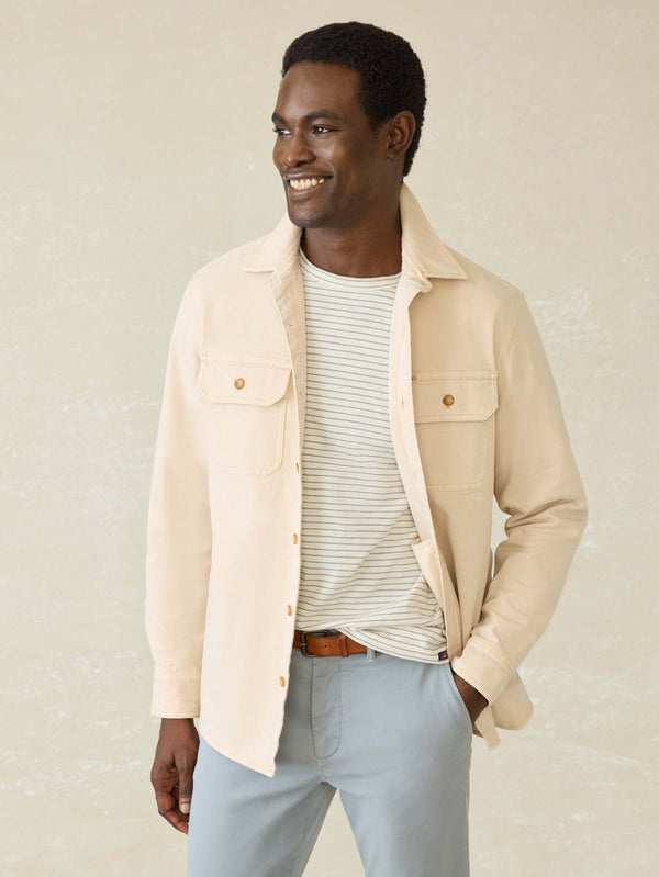 faherty Sunwashed Canvas CPO - Sea Salt Men's Outerwear