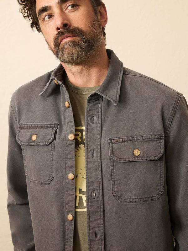 Faherty Sunwashed Canvas CPO - Washed Charcoal Men's Outerwear