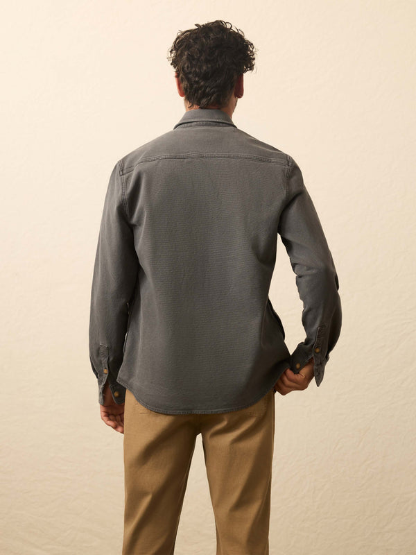 Faherty Sunwashed Canvas CPO - Washed Charcoal Men's Outerwear