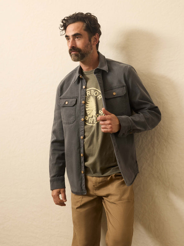 Faherty Sunwashed Canvas CPO - Washed Charcoal Men's Outerwear