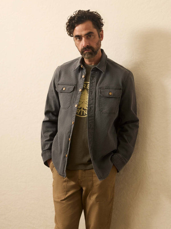faherty Sunwashed Canvas CPO - Washed Charcoal Men's Outerwear