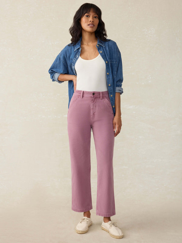 Faherty Sunwashed Canvas Dockside Pant - Weathered Orchid Women's Bottoms