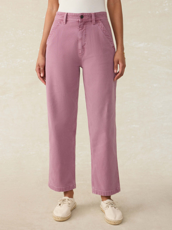 Faherty Sunwashed Canvas Dockside Pant - Weathered Orchid Women's Bottoms