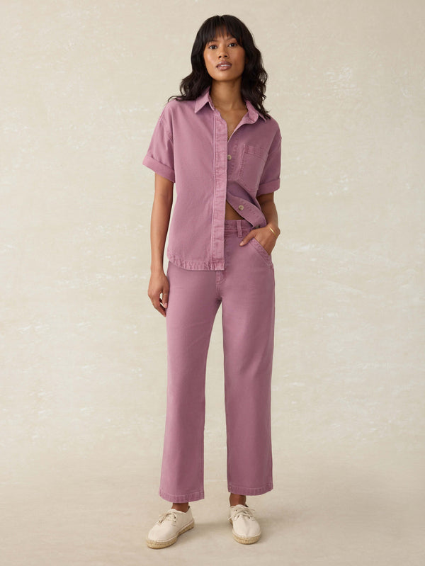faherty Sunwashed Canvas Dockside Pant - Weathered Orchid Women's Bottoms