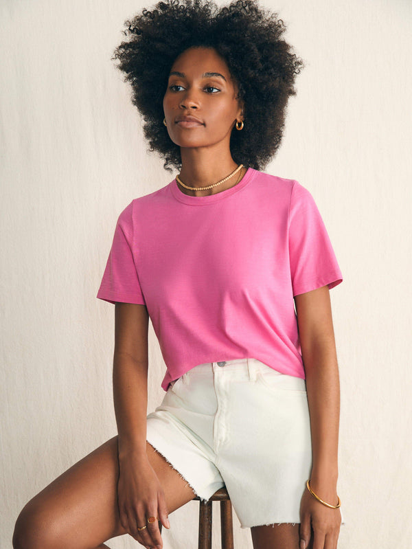 faherty Sunwashed Crew Tee - Cone Flower Women's Knits