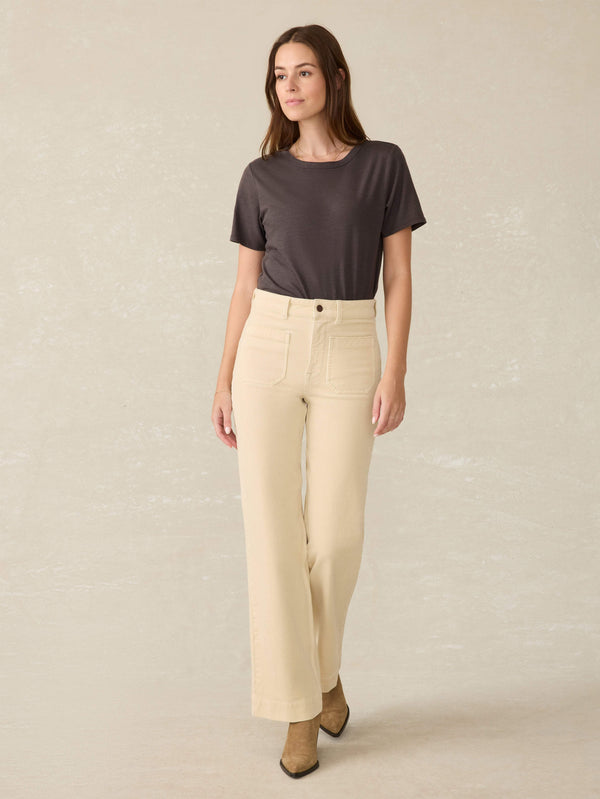 Faherty Sunwashed Crew Tee - Washed Black Women's Knits