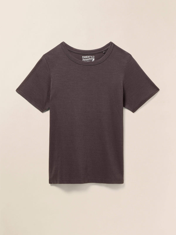 Faherty Sunwashed Crew Tee - Washed Black Women's Knits