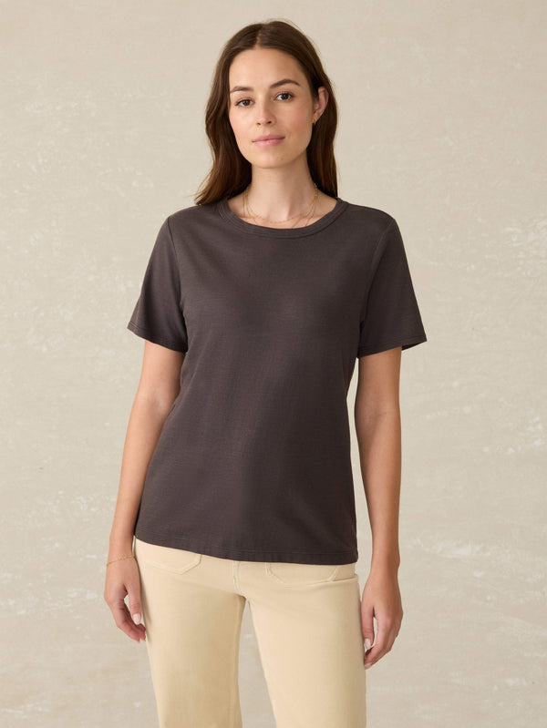 faherty Sunwashed Crew Tee - Washed Black Women's Knits