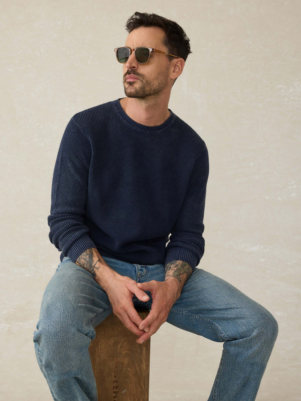 Faherty Sunwashed Crewneck Sweater - Blue Nights Men's Sweaters