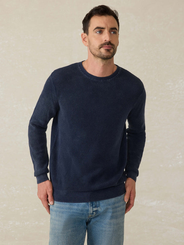 faherty Sunwashed Crewneck Sweater - Blue Nights Men's Sweaters