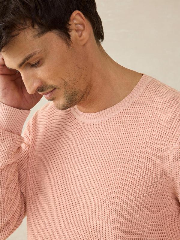 Faherty Sunwashed Crewneck Sweater - Coral Dawn Men's Sweaters