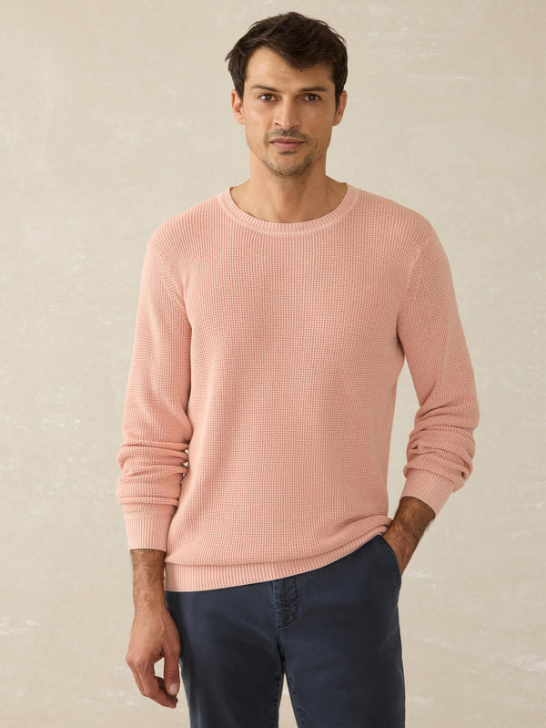 faherty Sunwashed Crewneck Sweater - Coral Dawn Men's Sweaters