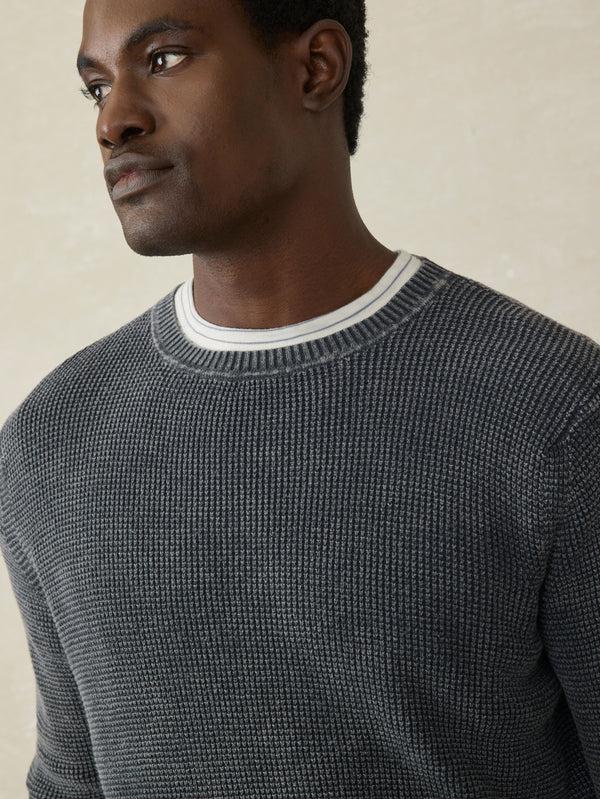 Faherty Sunwashed Crewneck Sweater - Faded Black Men's Sweaters