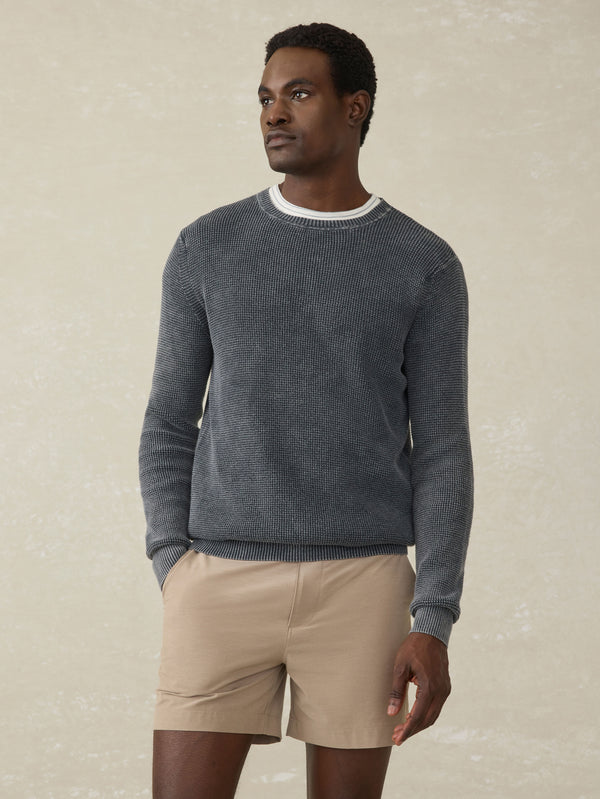Faherty Sunwashed Crewneck Sweater - Faded Black Men's Sweaters