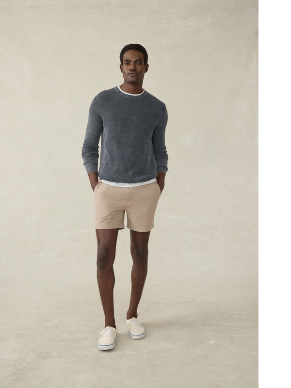 Faherty Sunwashed Crewneck Sweater - Faded Black Men's Sweaters