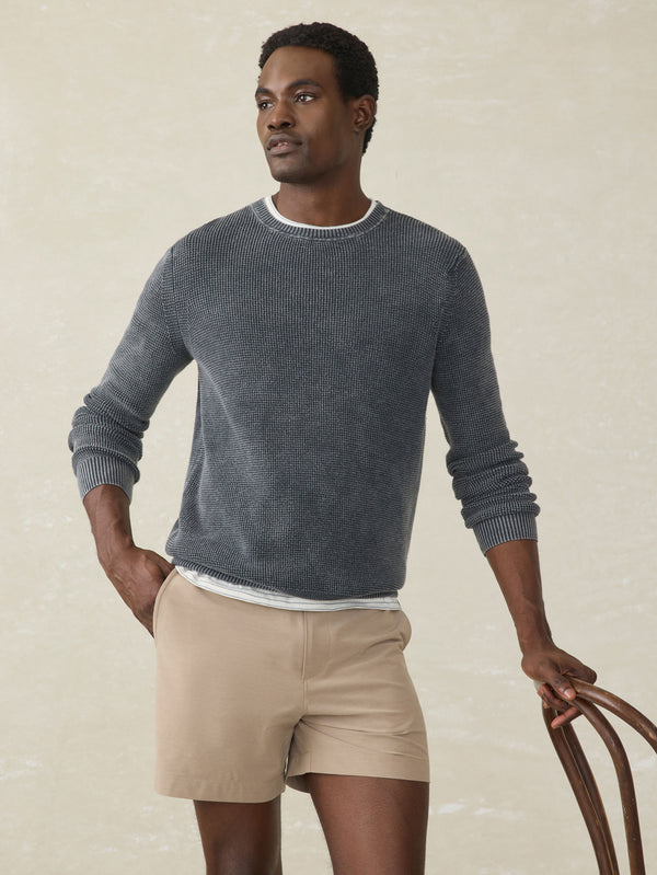 faherty Sunwashed Crewneck Sweater - Faded Black Men's Sweaters