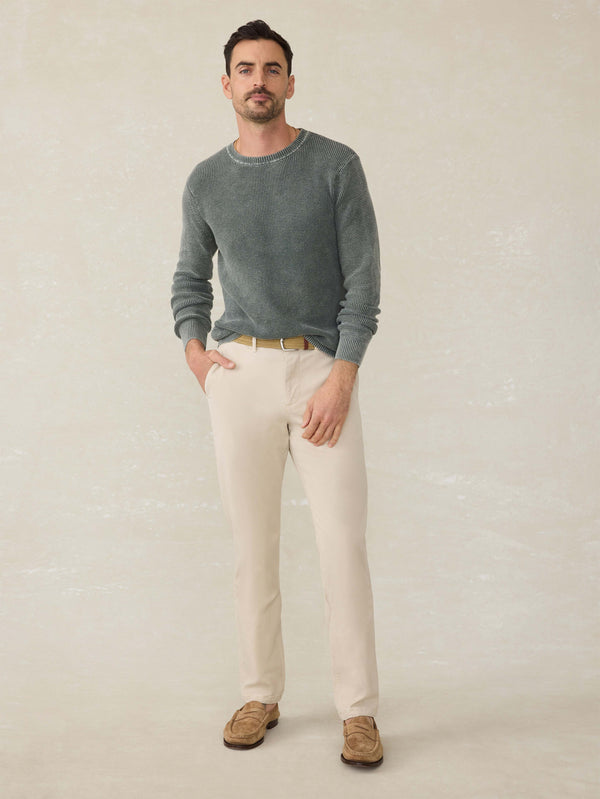 Faherty Sunwashed Crewneck Sweater - Mountain Olive Men's Sweaters