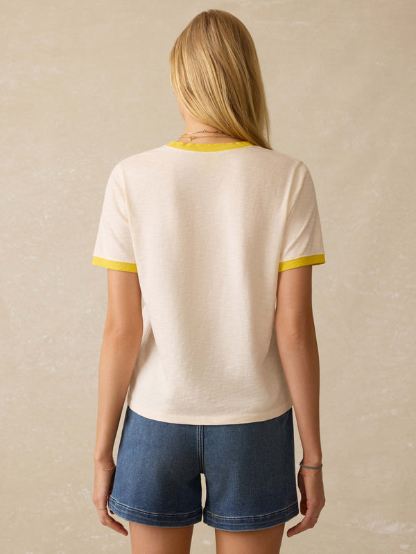 Faherty Sunwashed Essential Tee - Passion Fruit Women's Knits
