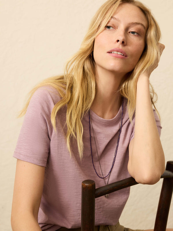 Faherty Sunwashed Essential Tee - Twilight Plum Women's Knits