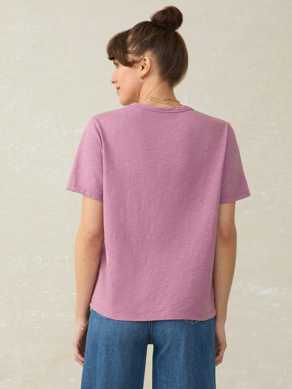 Faherty Sunwashed Essential Tee - Weathered Orchid Women's Knits