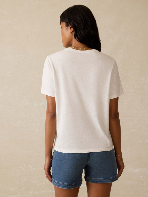 Faherty Sunwashed Essential Tee - White Women's Knits