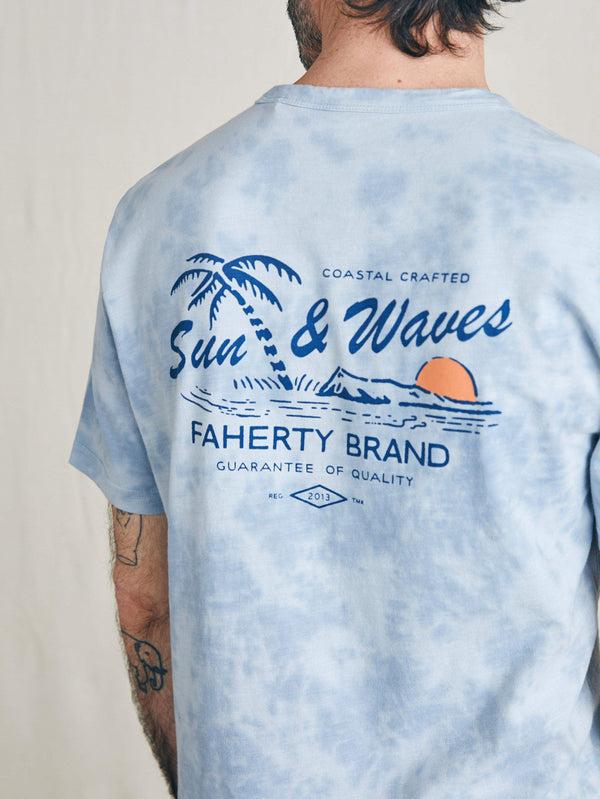 Faherty Sunwashed Graphic Tee - Blue Waves Wash Men's Knits