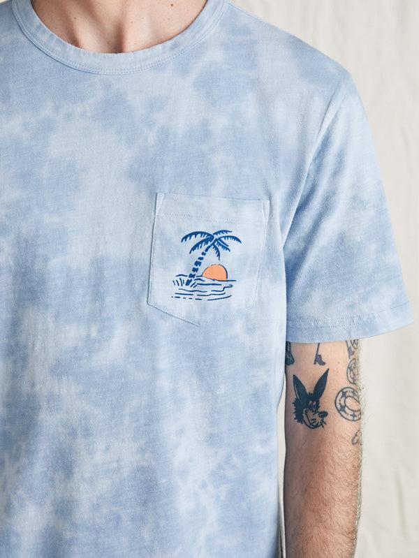 Faherty Sunwashed Graphic Tee - Blue Waves Wash Men's Knits