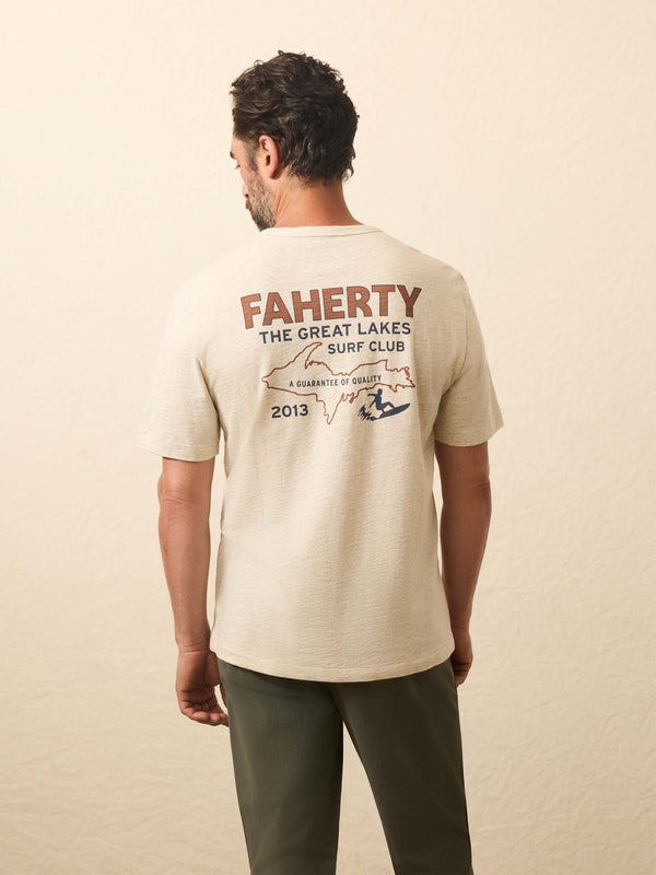 Faherty Sunwashed Graphic Tee - Island Dune Heather Men's Knits