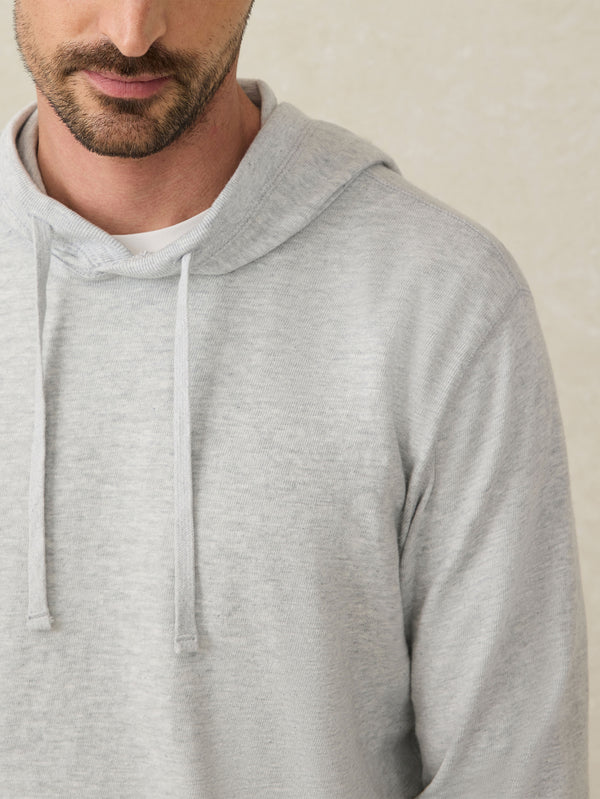 Faherty Sunwashed Midweight Organic Hoodie - Light Grey Heather Men's Hoodies U0026 Pullovers