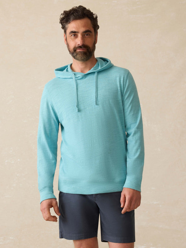faherty Sunwashed Midweight Organic Hoodie - Teal Sea Men's Hoodies u0026 Pullovers