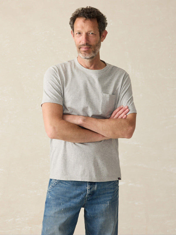 Faherty Sunwashed Pocket Tee - Heather Grey Men's Knits